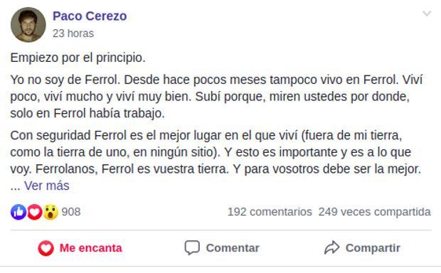 paco cerezo ferrol mola viral despedida